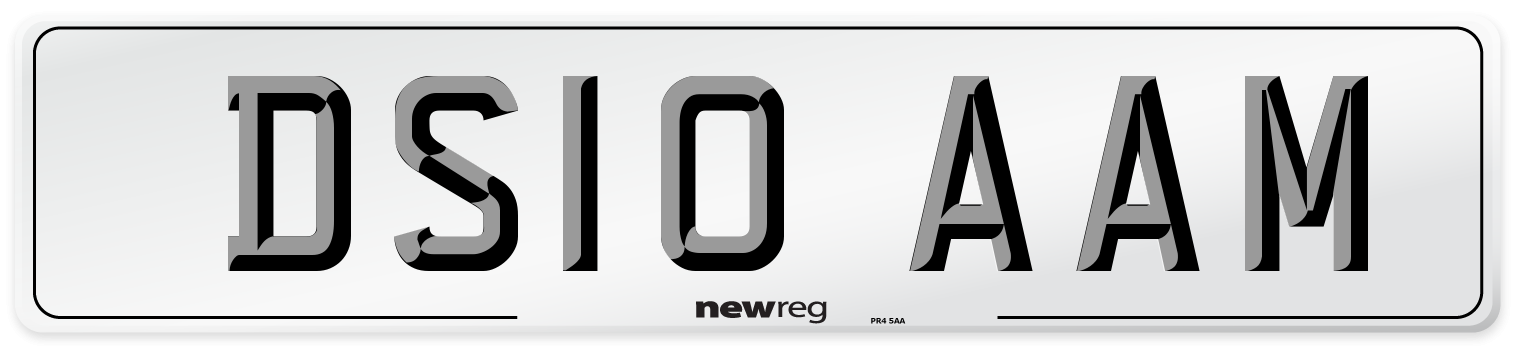 DS10 AAM Number Plate from New Reg